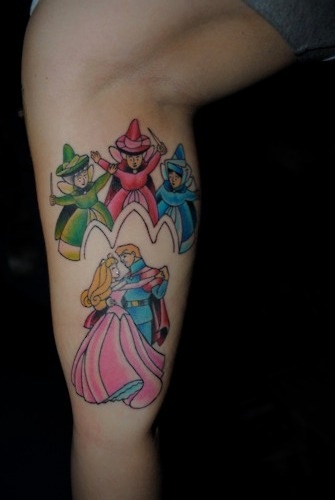 Sleeping beauty fairy tale tattoo