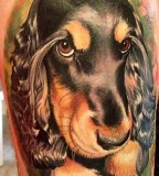 Sweet dog tattoo by Matteo Pasqualin