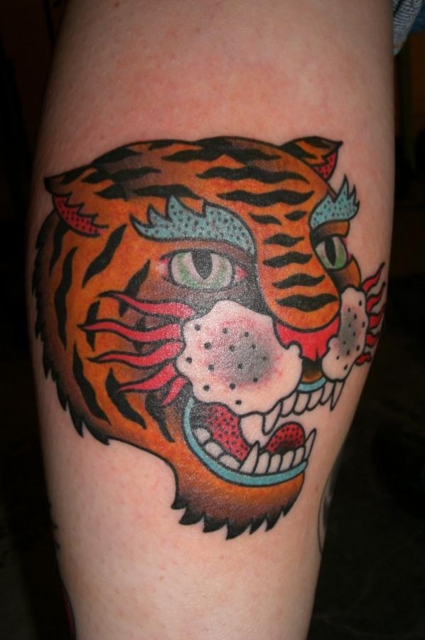 Traditional tiger tattoo