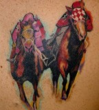 Two horses tattoos
