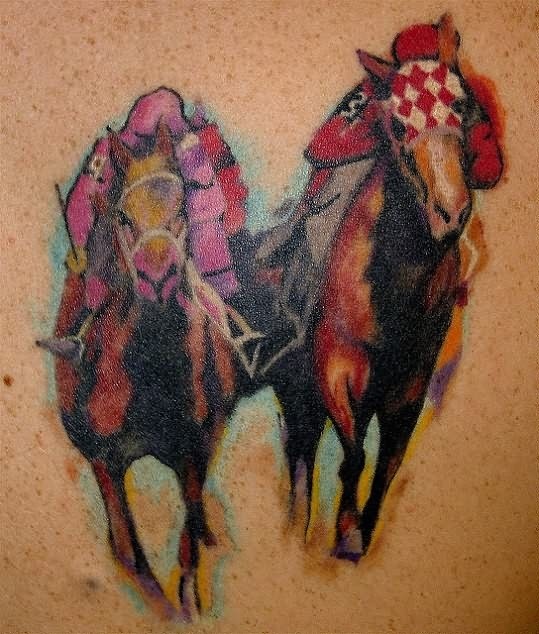 Two horses tattoos