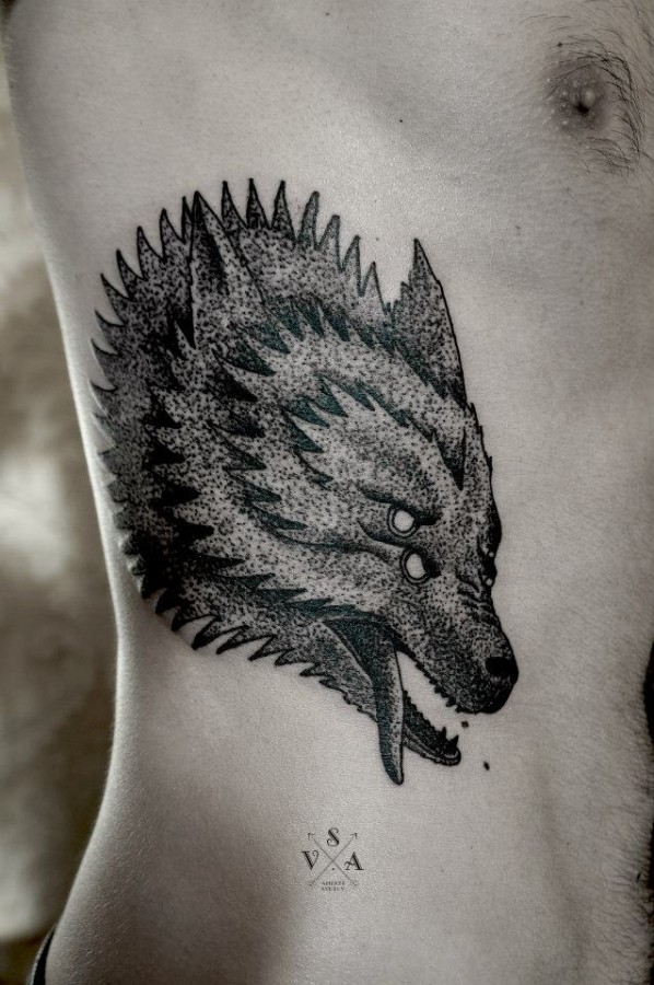 Wolf tattoo by Andrey Svetov