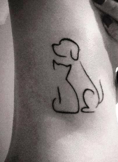 cat and dog tattoo