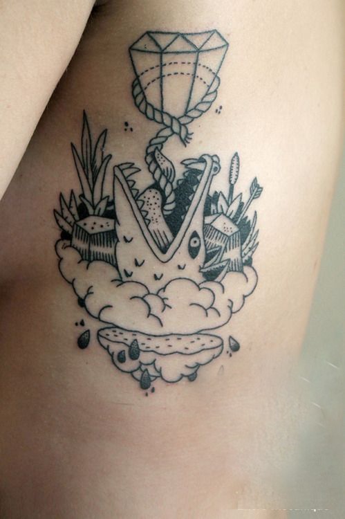 crystal tattoo with alligator
