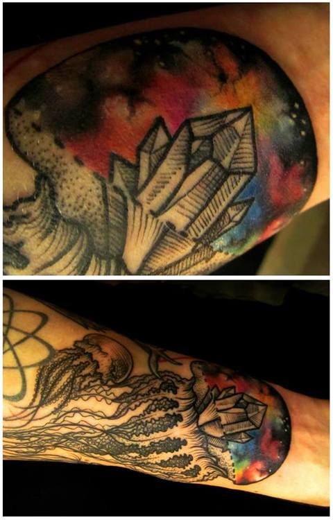 crystal tattoo with jellyfish