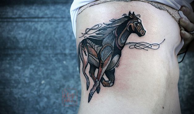 david hale tattoo running horse
