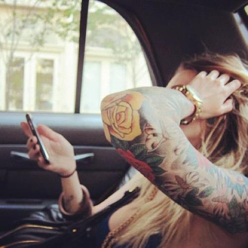 elbow tattoo yellow rose