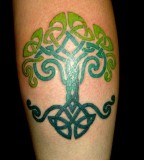 green tattoo celtic knot tree