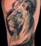 green tattoo tibetan snow lion