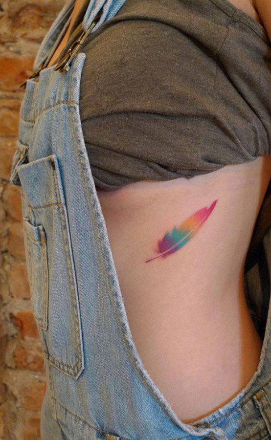 mariusz trubisz feather rib tattoo