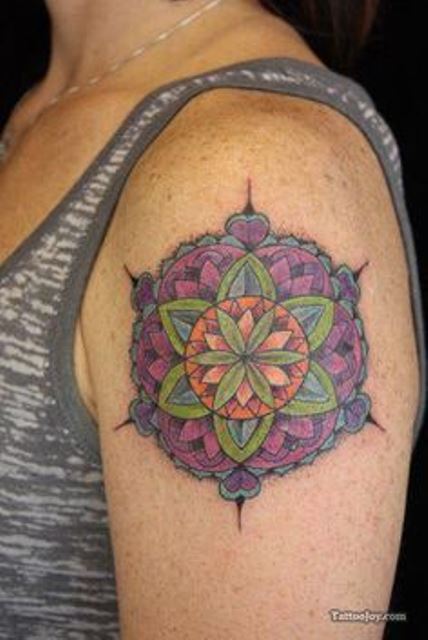 nature tattoo floral mandala on arm