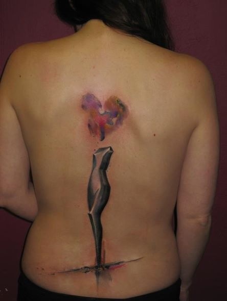 ondrash tattoo heart and woman’s silhouette