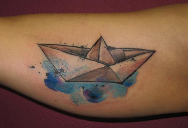 ondrash tattoo paper boat