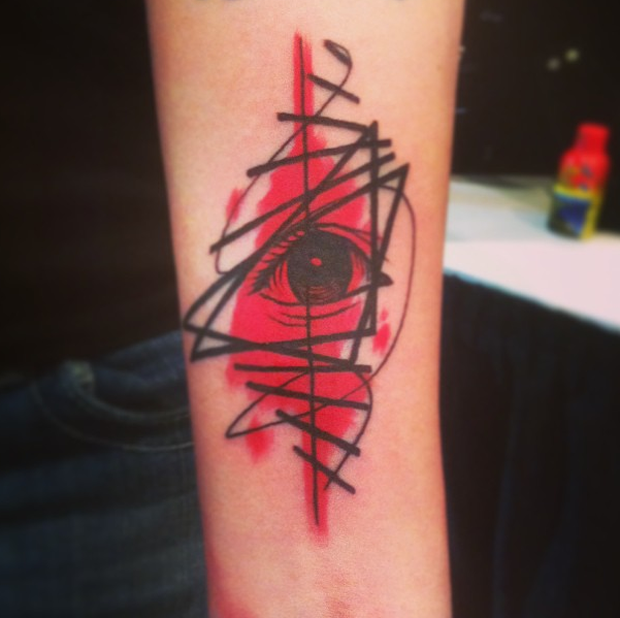 pop art tattoo by cavan infante red eye