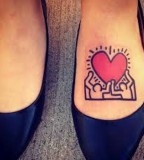 pop art tattoo keith haring inspired foot tattoo