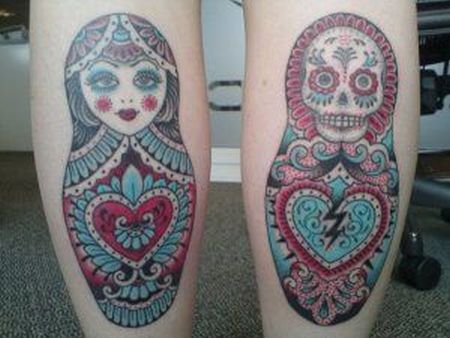 russian doll tattoo beautiful scull matryoshka