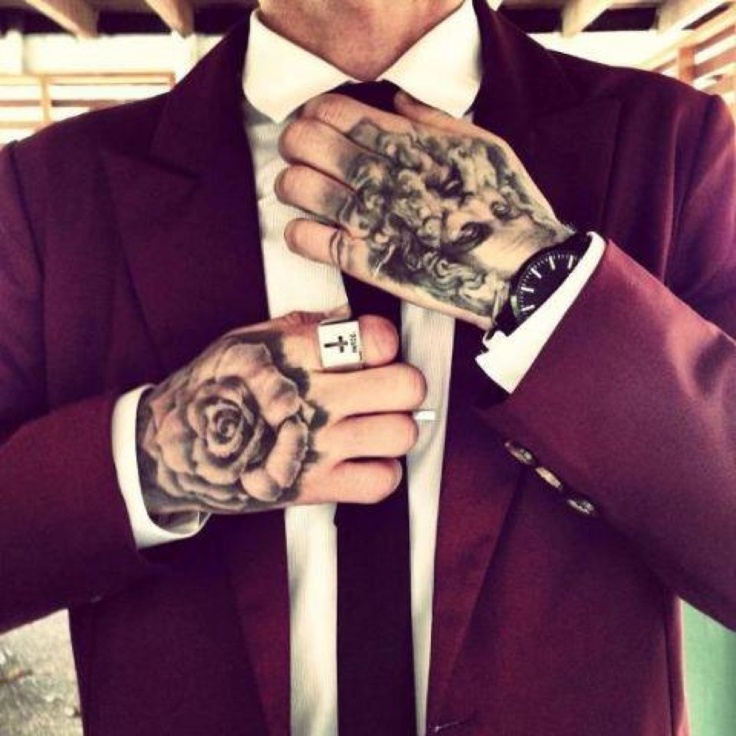 tattoos for men classy man with hand tattoos