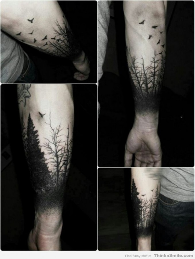 Adorable forest tattoo