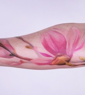 Amazing flower pink tattoo