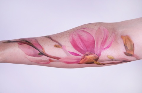 Amazing flower pink tattoo