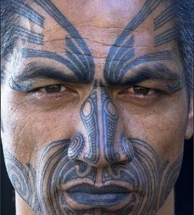 Angry man face tattoo