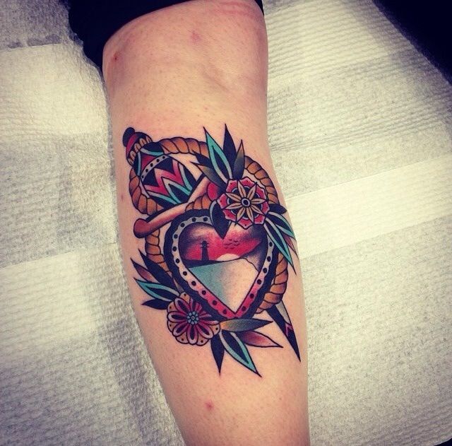 Awesome heart tattoo by Kirk Jones