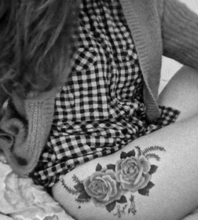 Awesome rose hip tattoo