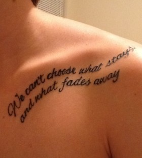 Awesome shoulder quotes tattoo