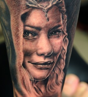 Beautiful woman tattoo by Andy Engel