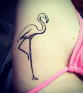 Black and white flamingo tattoo