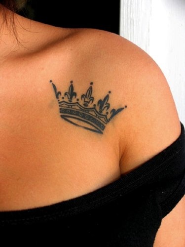 Black crown tattoo