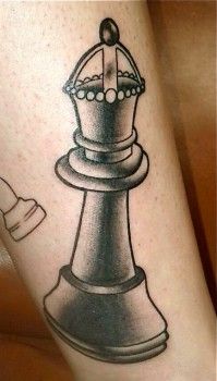 Black queen chess tattoo