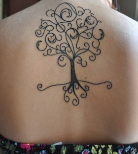 Black tree tattoo