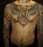 Chest eagle tattoo