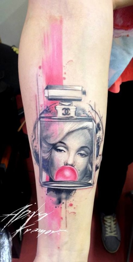 Colorful Marilyn Monroe tattoo