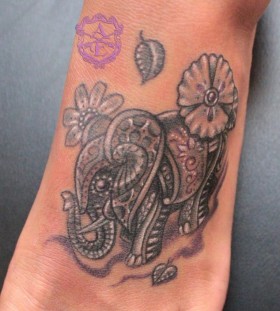 Colorful elephant tattoo by Sean Ambrose