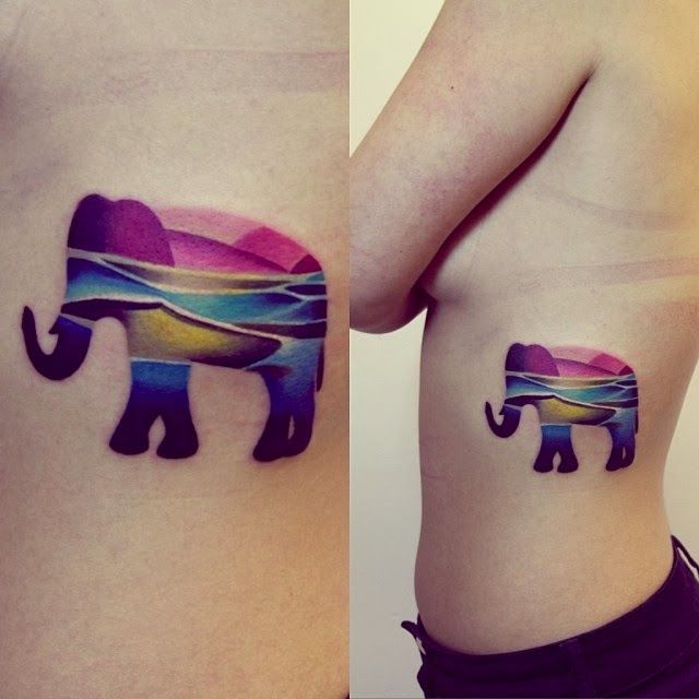 Cool elephants tattoo idea