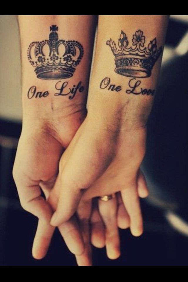 Couple crown tattoo