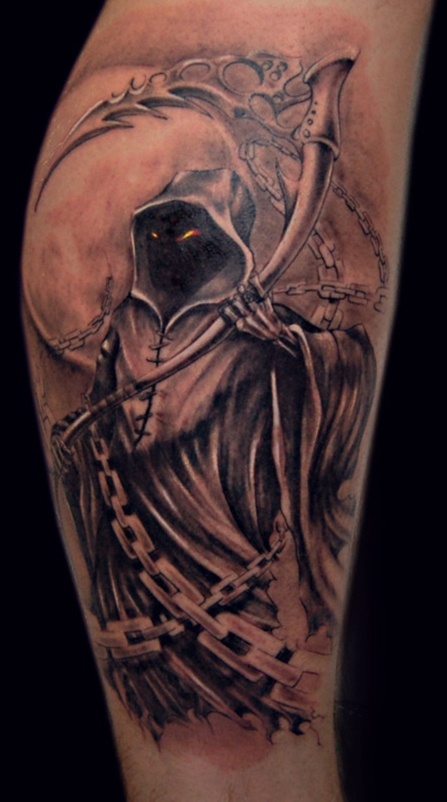 Death scary tattoo