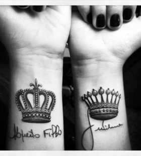 Diamonds crown tattoo