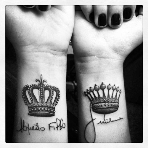 Diamonds crown tattoo