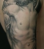 Dying saint tattoo by James Spencer Briggs