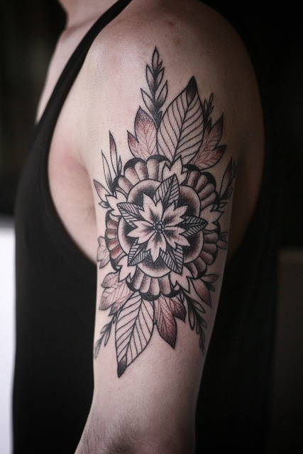 Flower mandala geometric tattoo