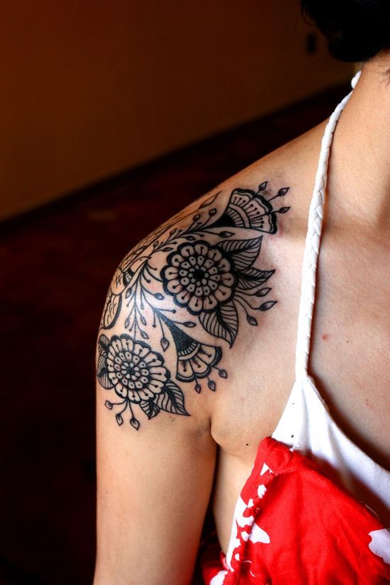 Flowers black tattoo