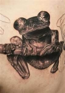 Frog tattoo by Andy Engel