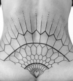 Geometric back tattoo