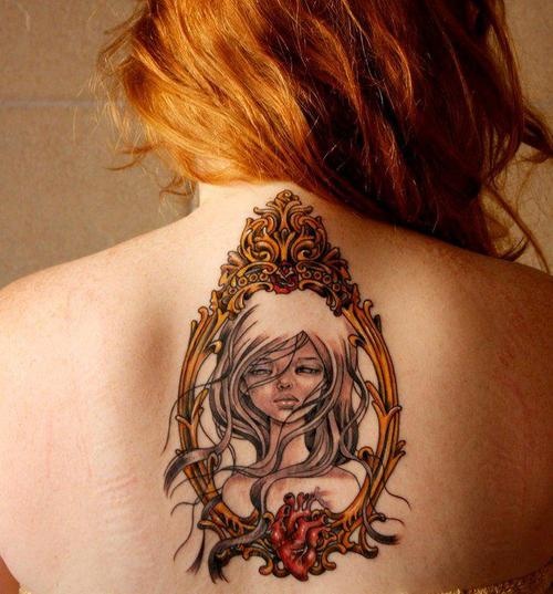 Girl back tattoo