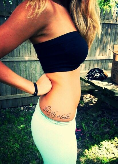 Girl hip tatoo