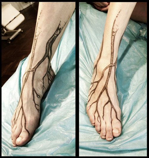 Gorgeous leg tattoo by Meathshop