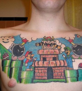 Great supermario games tattoo